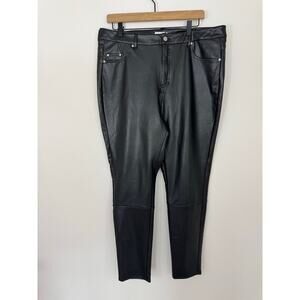 Avec Les Filles Black Faux Leather Pants | Size XL